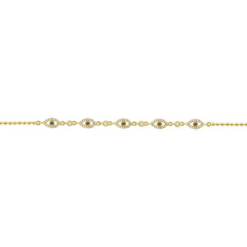 14K GOLD DIAMOND SAPPHIRE ARIA EYE BRACELET