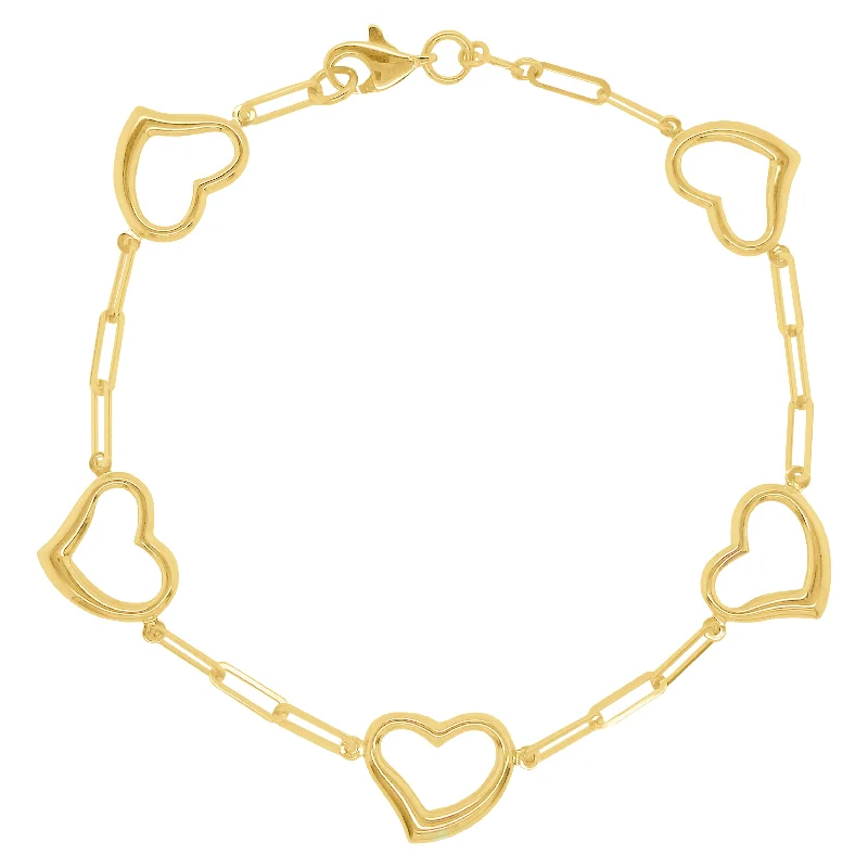 14K GOLD ROMA HEART BRACELET