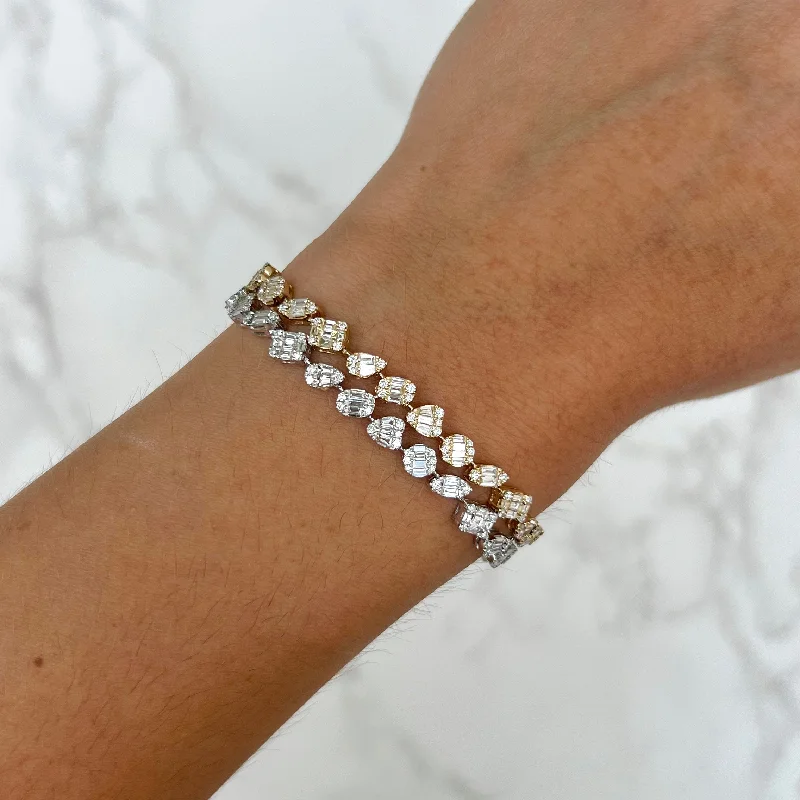 14K TWO-TONE GOLD DIAMOND DARCY BRACELET