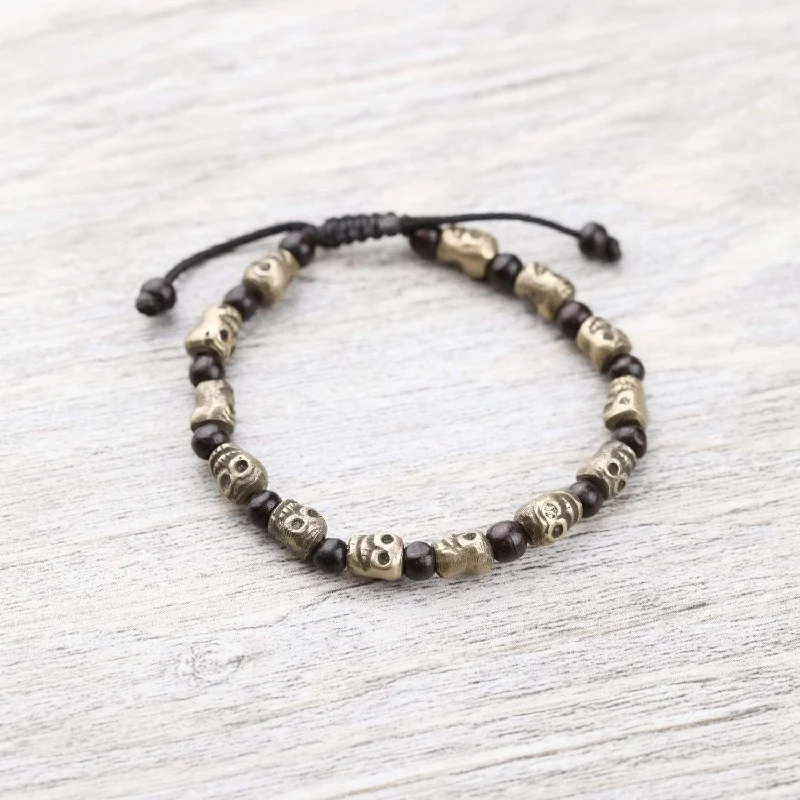 Brass Skull Wrist Mala