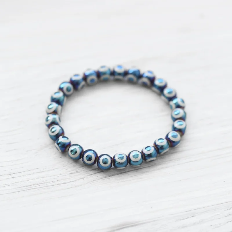 Evil Eye Iridescence Wrist Mala