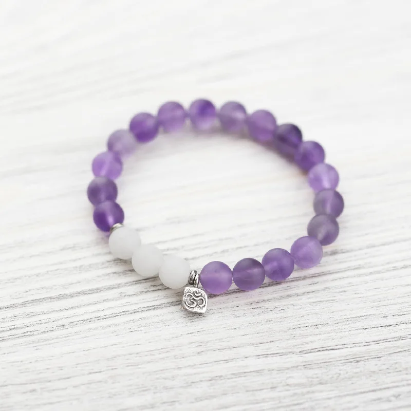 Spiritual Growth Matte Amethyst Wrist Mala