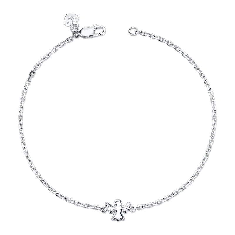 14K White Gold Kids Angel Bracelet