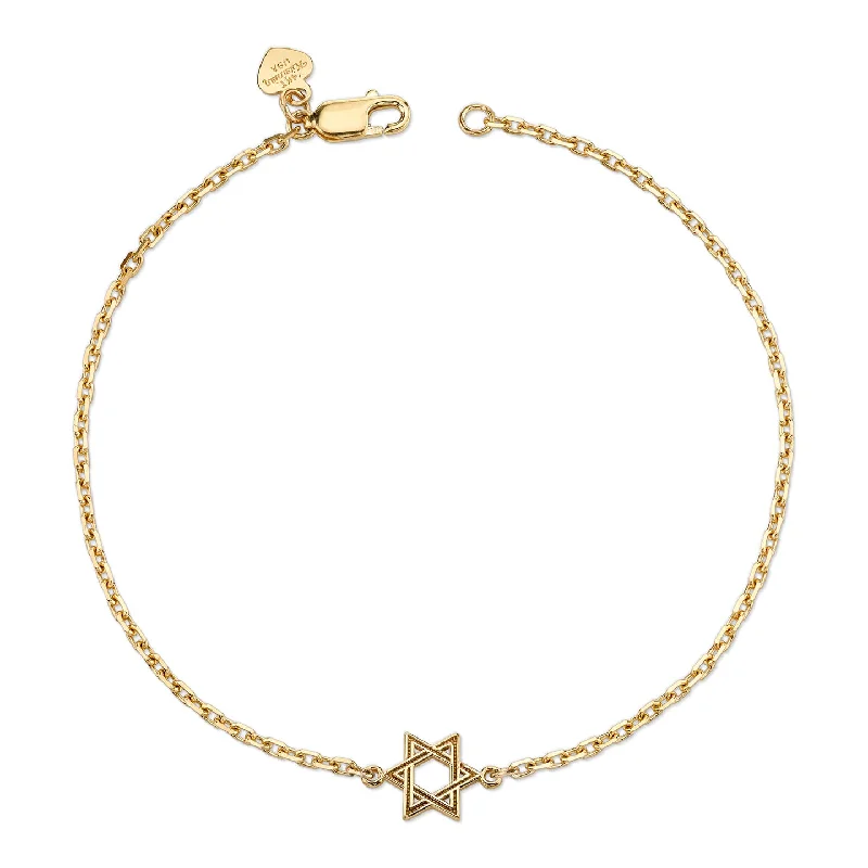 14K Yellow Gold Kids Star Of David Bracelet