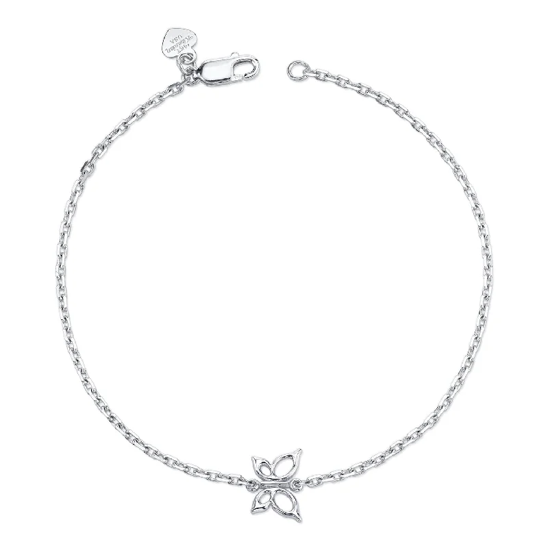 14K White Gold Kids Butterfly Bracelet