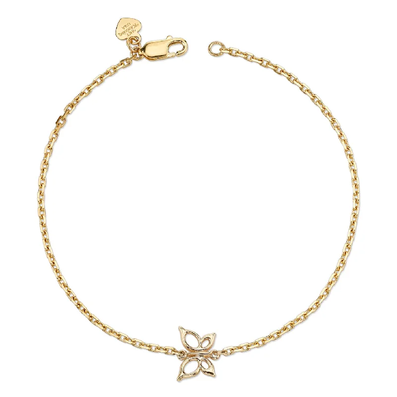 14K Yellow Gold Kids Butterfly Bracelet