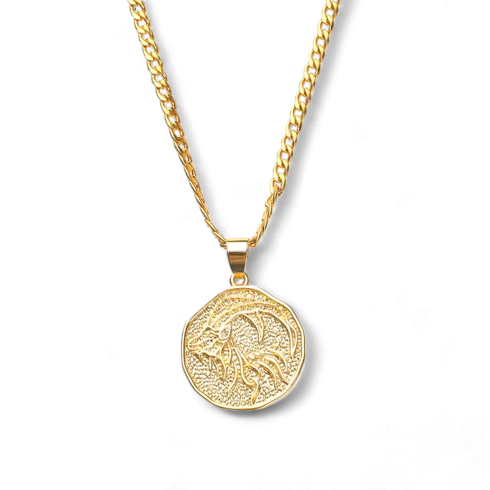 Astrological Sign Coin Pendant Necklace