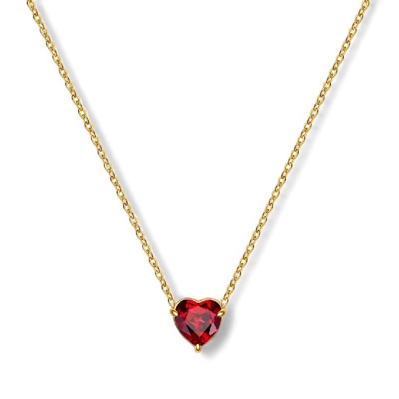 Dainty Birthstone Heart Necklace