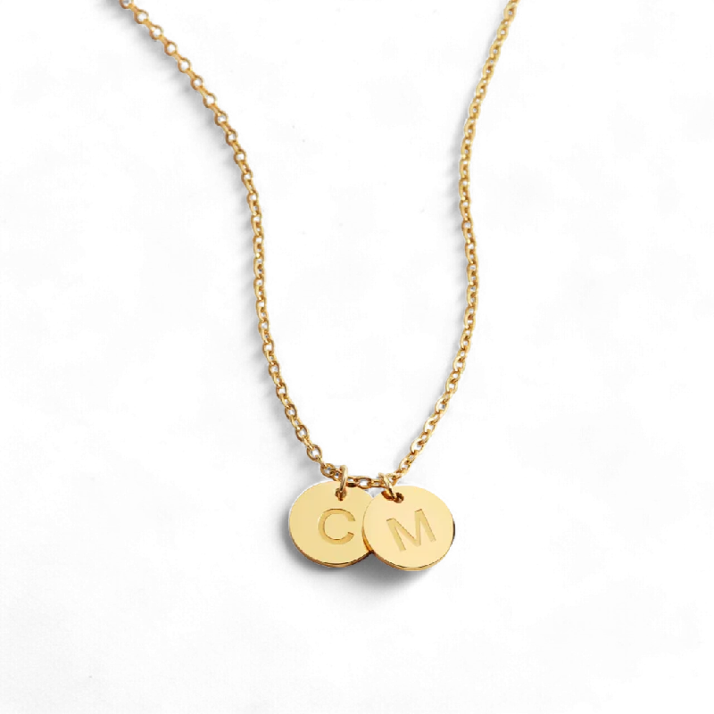 Dainty Initial Disc Necklace