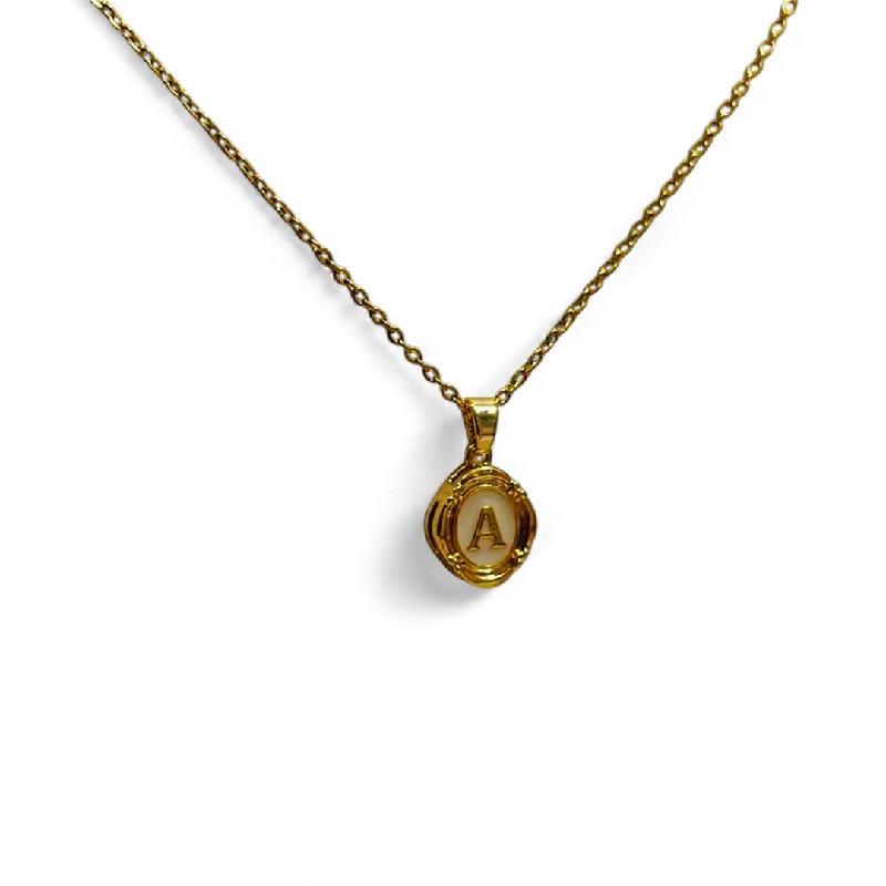 Enamel Initial Pendant Necklace