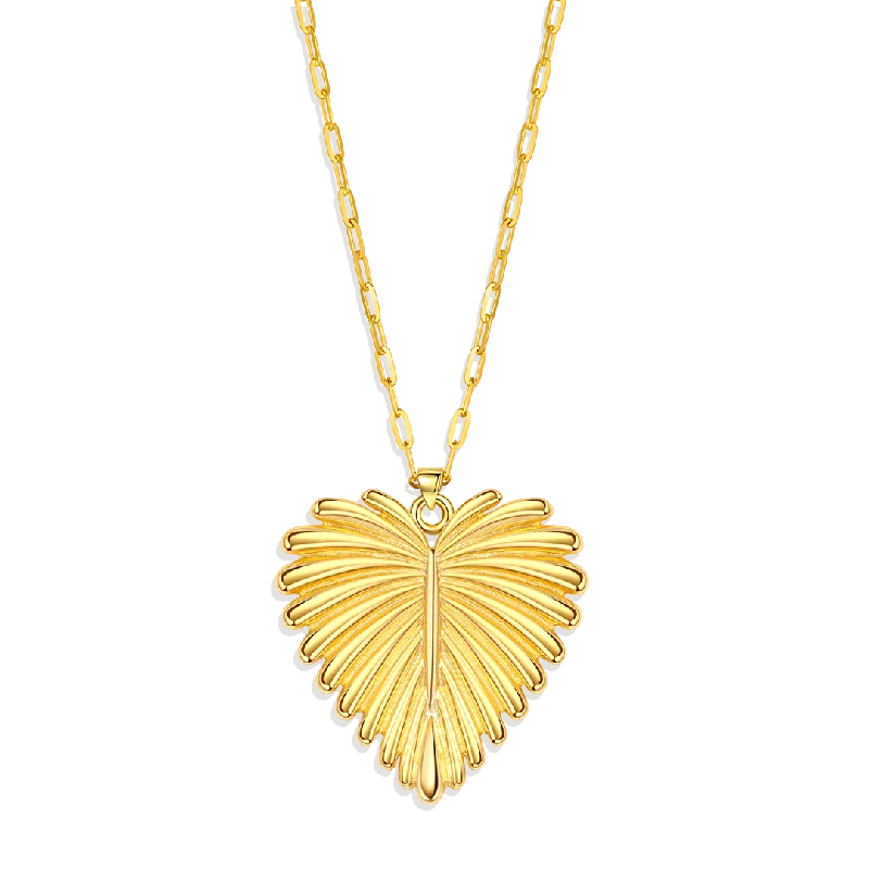 Full-Heart Palm Pendant Necklace