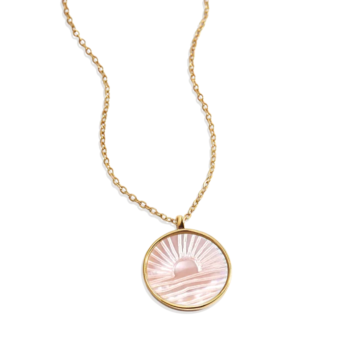 Mother of Pearl Sunrise Pendant Necklace