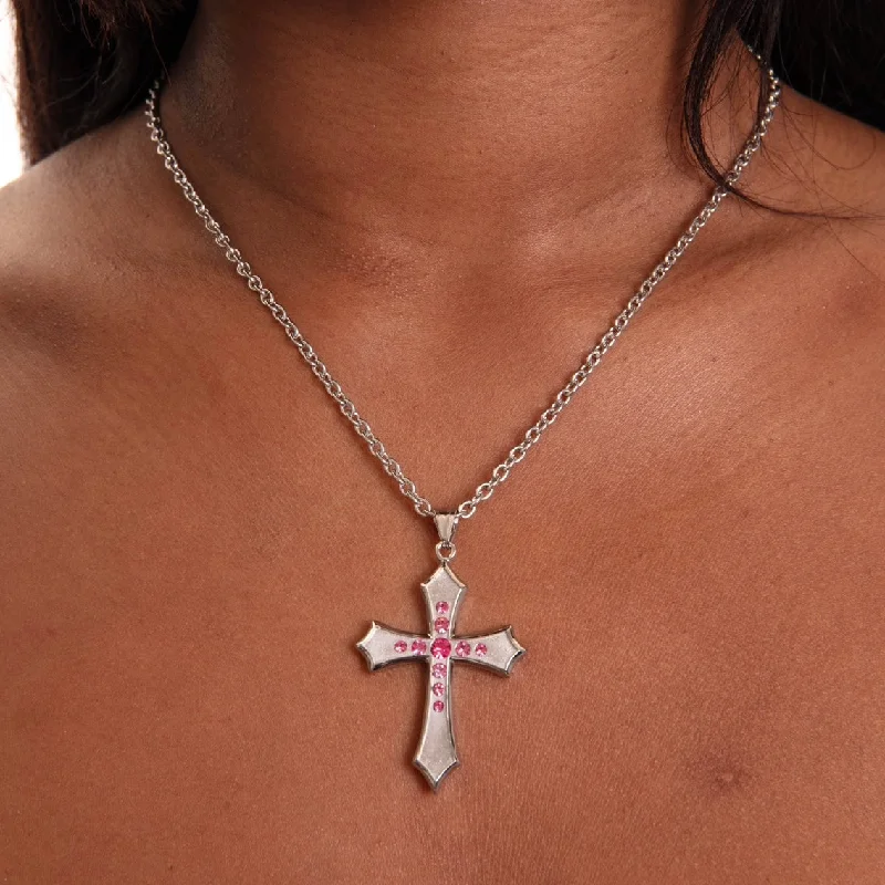 Twilight Cross Necklace (Pink)