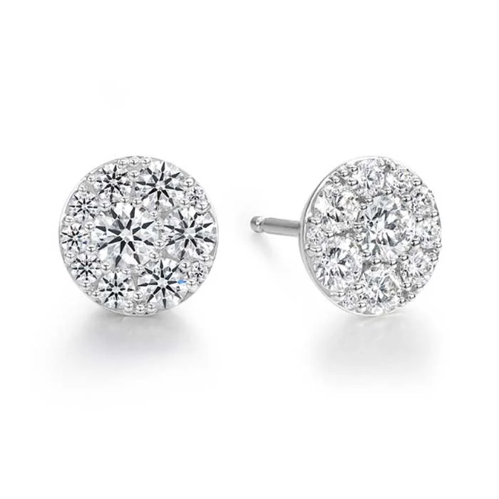 Hearts On Fire .32-.36CTW Tessa Diamond Circle Earrings in 18K White Gold