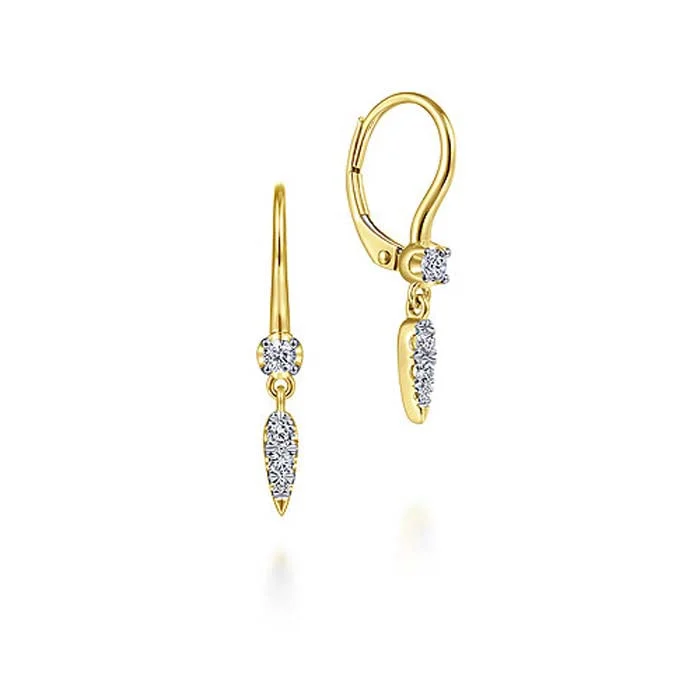 Gabriel & Co. Spiked Diamond Drop Earrings in 14K Yellow Gold