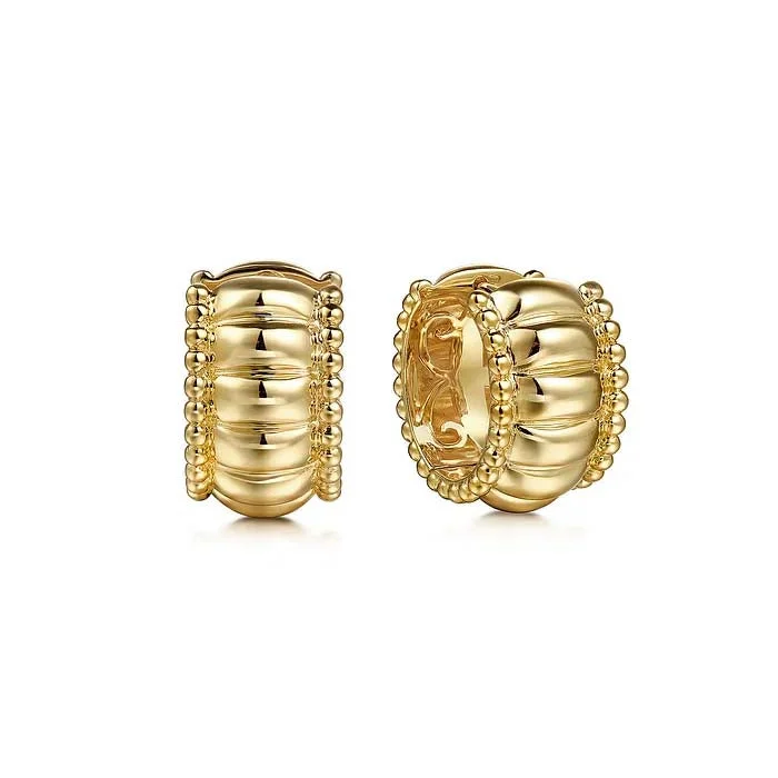 Gabriel & Co. Bujukan Huggie Earrings in 14K Yellow Gold