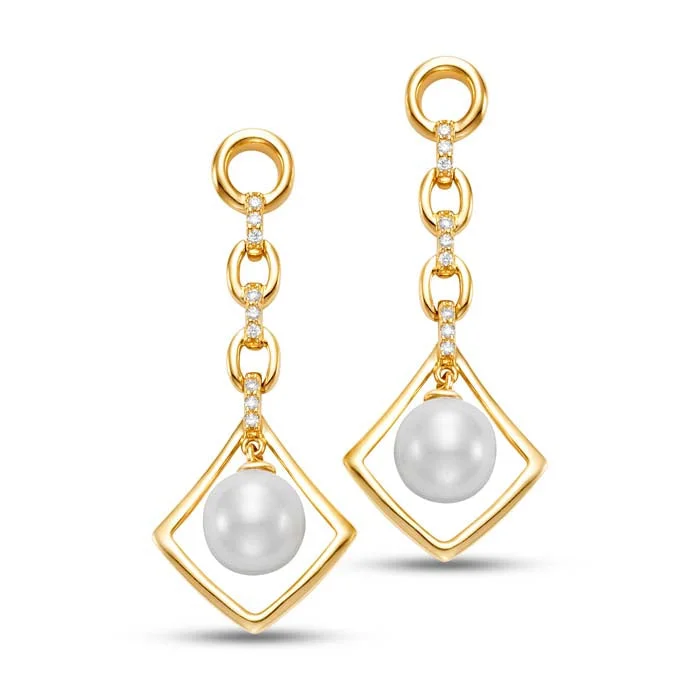 Mastoloni 7-7.5MM Pearl Drop Earrings in 18K Yellow Gold