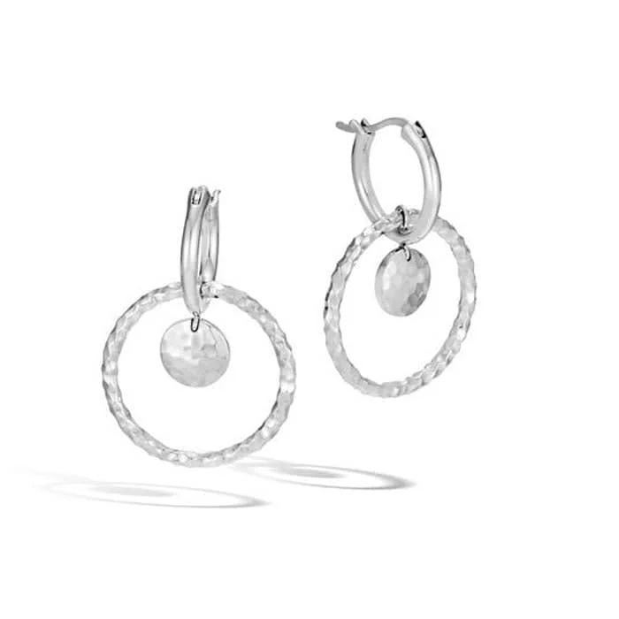 John Hardy Dot Hammered Interlinked Drop Earrings Sterling Silver