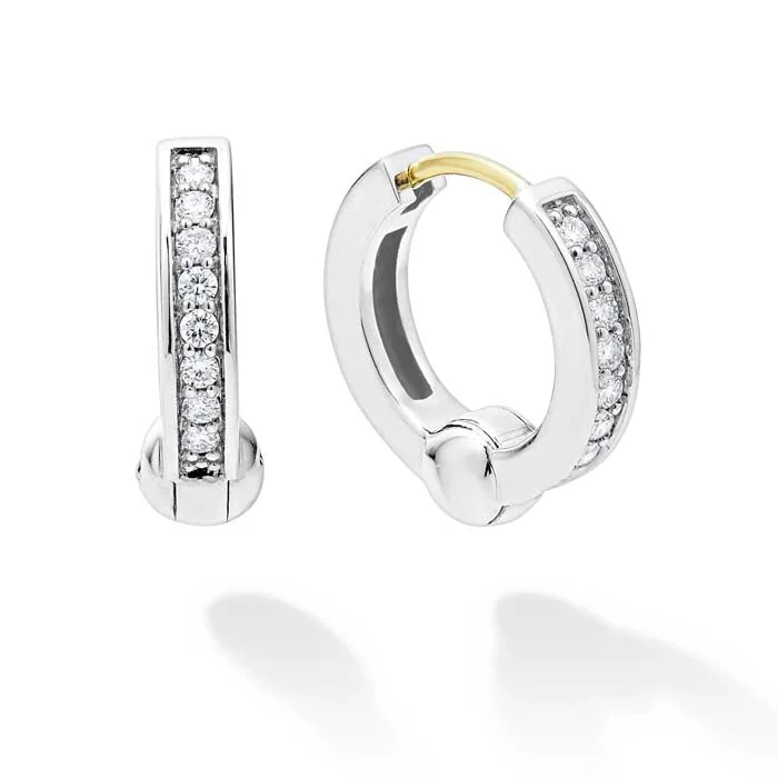 LAGOS Diamond Huggie Earrings in Sterling Silver