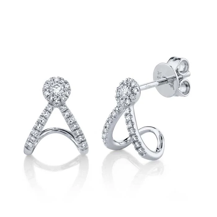 Shy Creation "Eden Collection" Diamond Earrings in 14K White Gold