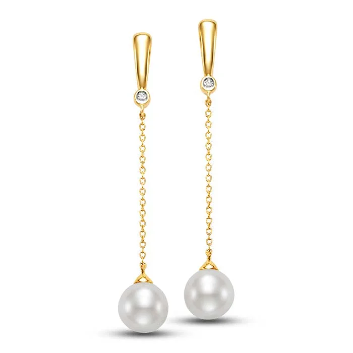 Mastoloni 8-8.5MM Pearl Drop Earrings in 18K Yellow Gold