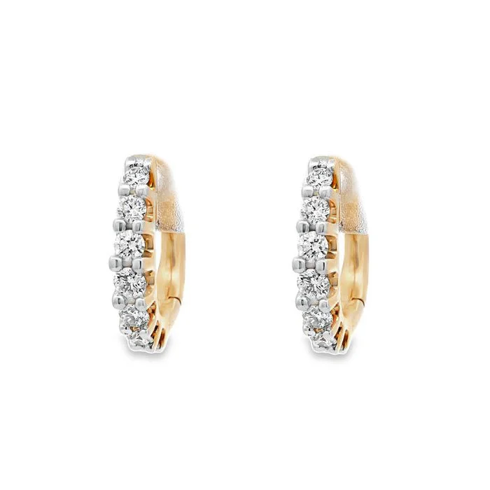 Mountz Collection 1CTW Diamond Huggie Earrings in 14K Yellow Gold