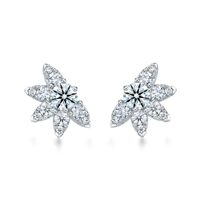 Hearts On Fire Aerial Sunburst Diamond Earrings in 18K White Gold