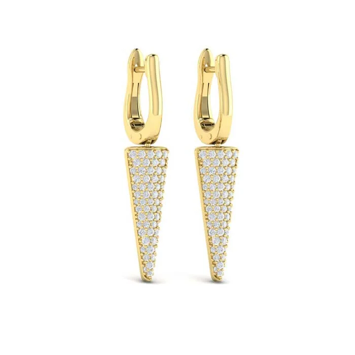 Vlora Miravel Diamond Trinity Drop Huggie Earrings in 14K Yellow Gold