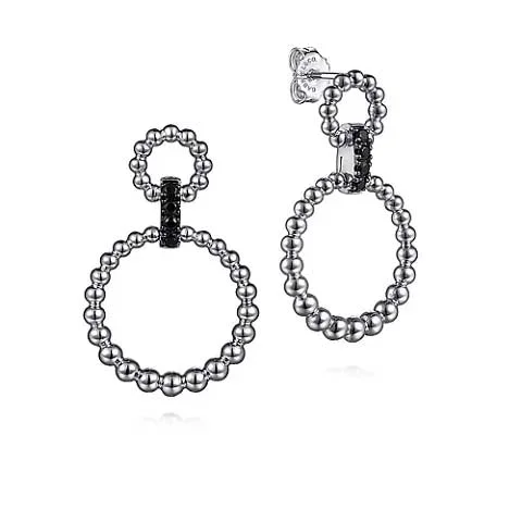 Gabriel & Co. Bujukan Black Spinel Link Drop Earrings in Sterling Silver