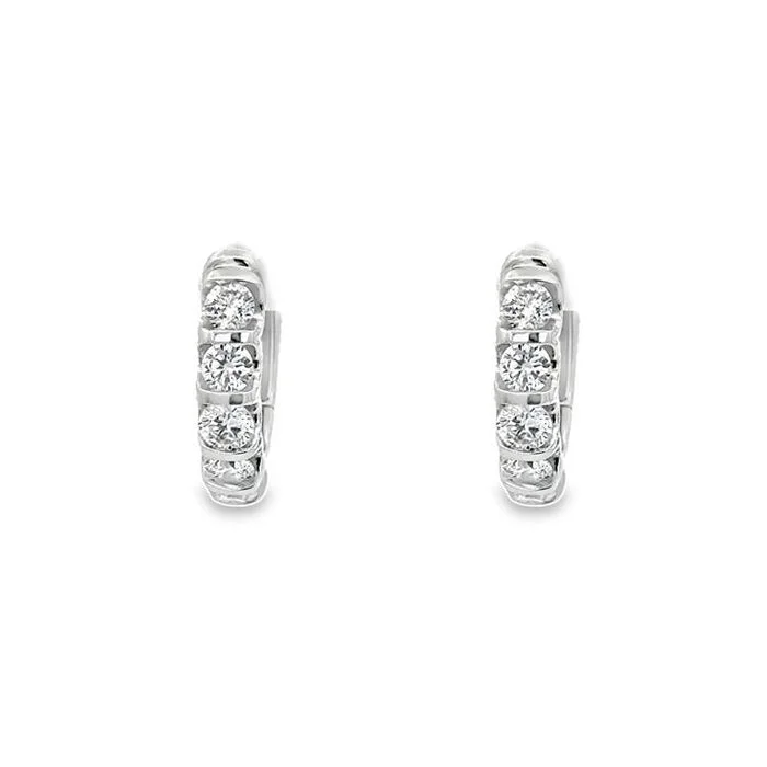 Mountz Collection 1CTW Diamond Huggie Earring in 14K White Gold