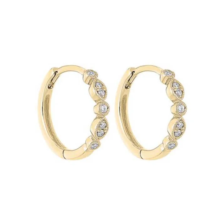 Mountz Collection Fancy Huggie Earrings in 14K Yellow Gold