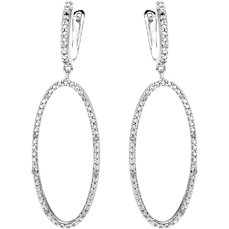 Miadora Sterling Silver 1/10ct TDW Diamond Dangle Earrings