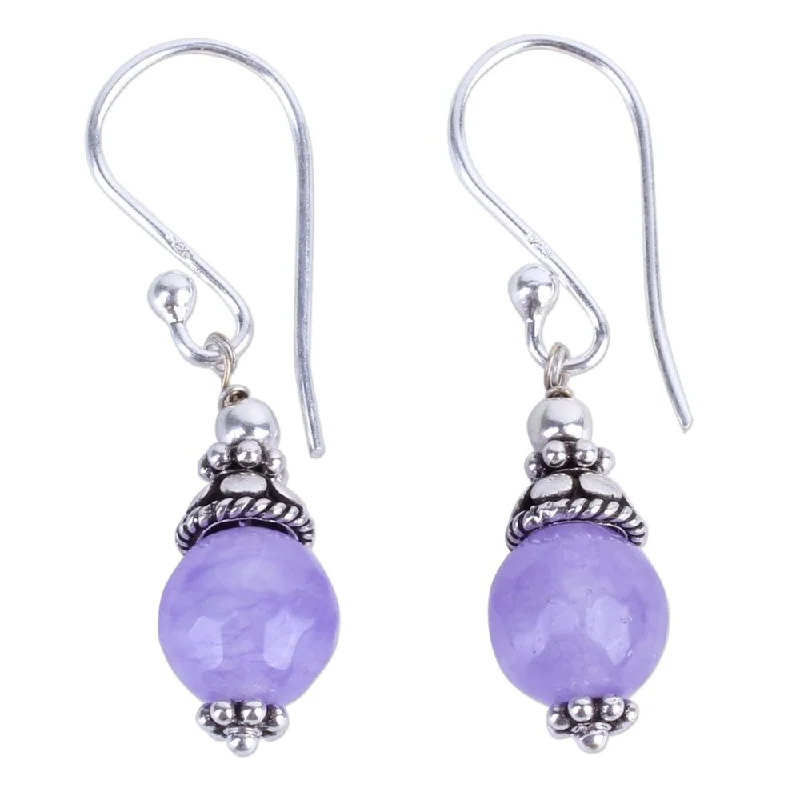 NOVICA Sterling Silver 'Magical Glow' Agate Earrings - 1.4L*0.3W