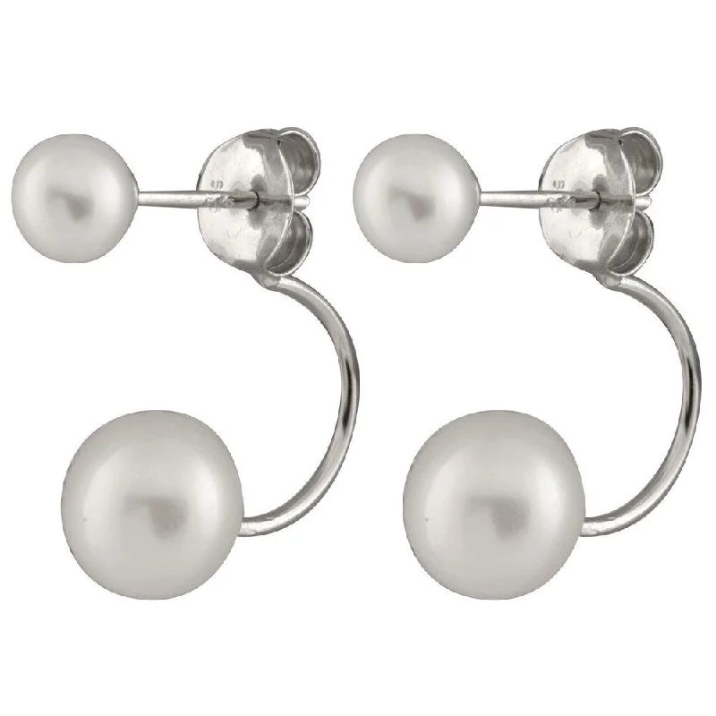 Sterling Silver Double Freshwater Pearl Earrings